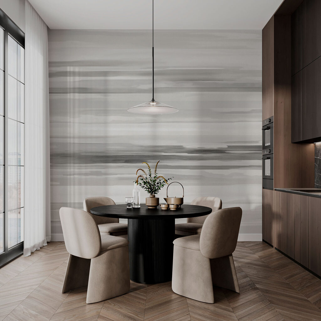 Pennellate grigie su bianco — ambiente 3