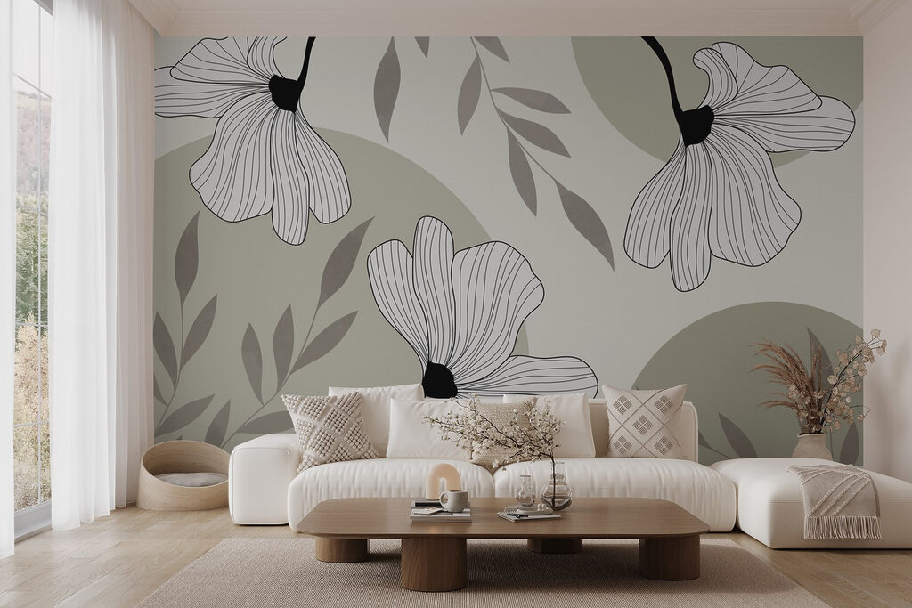 Fiori bianchi con contorni — ambiente 2