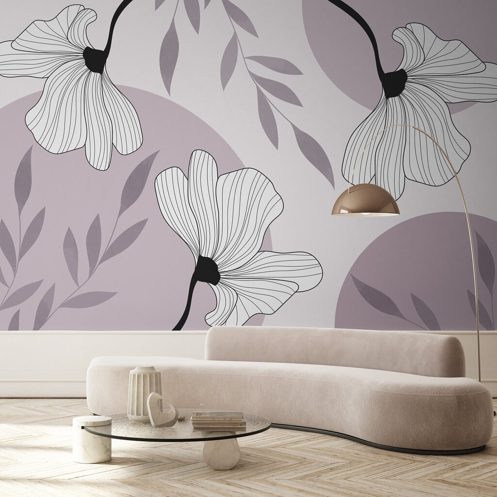 Fiori bianchi con contorni — ambiente 1