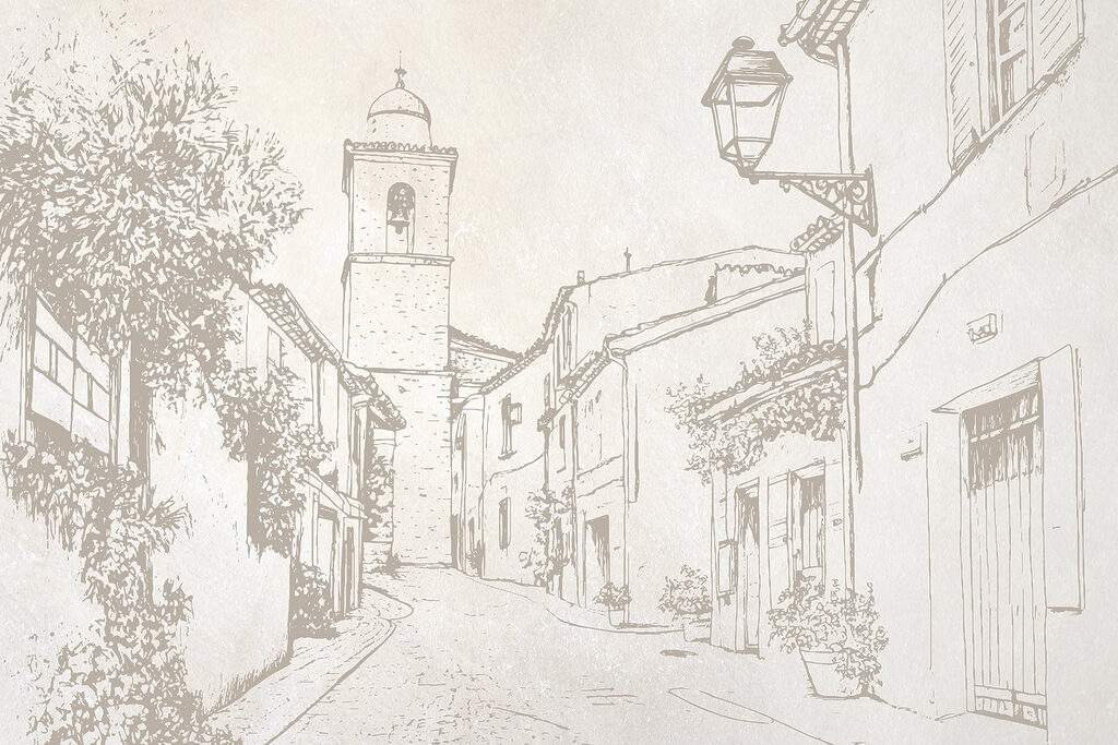 Strada antica su beige — design completo