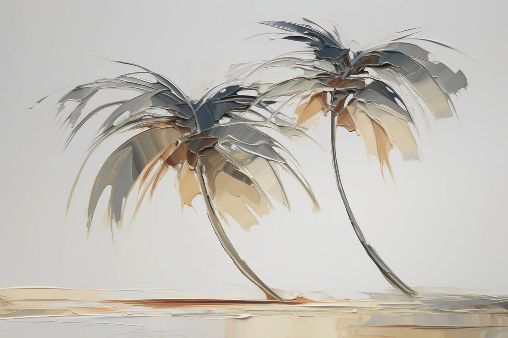 Due palme a pennellate — design completo