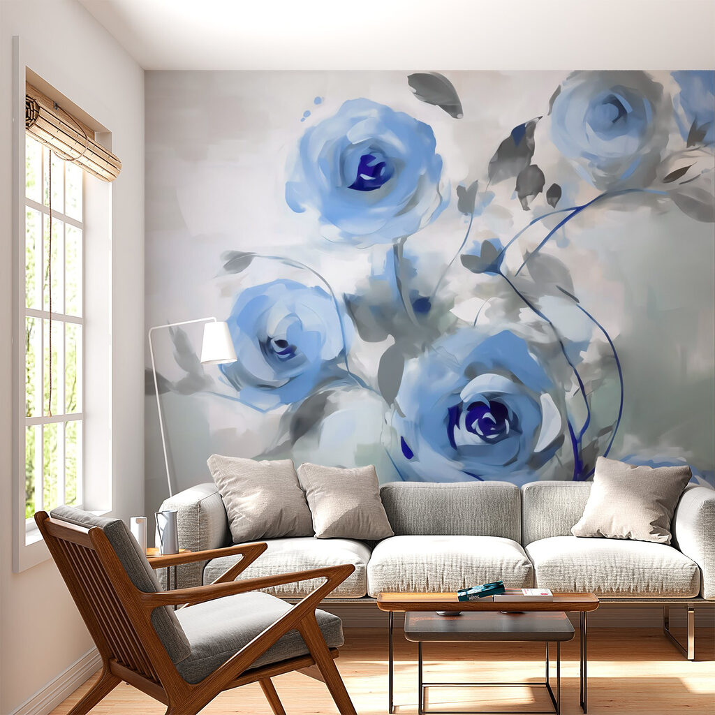 Rose blu dipinte — ambiente 1