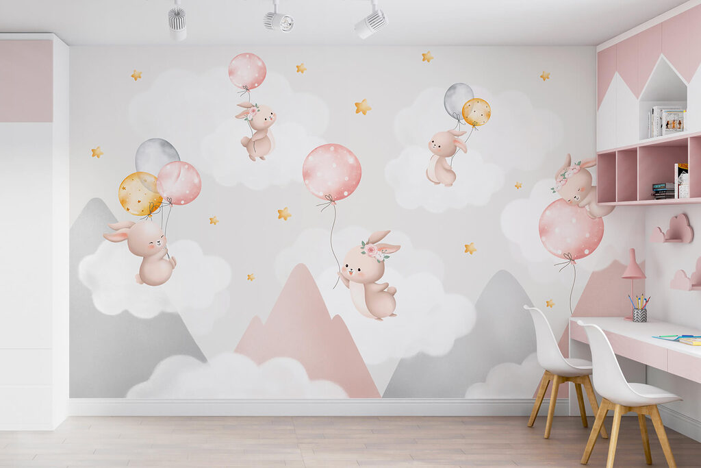 Coniglietti con palloncini — ambiente 2