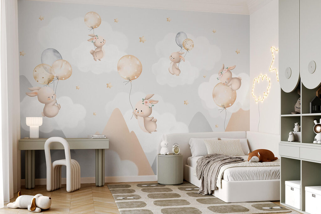 Coniglietti con palloncini — ambiente 3