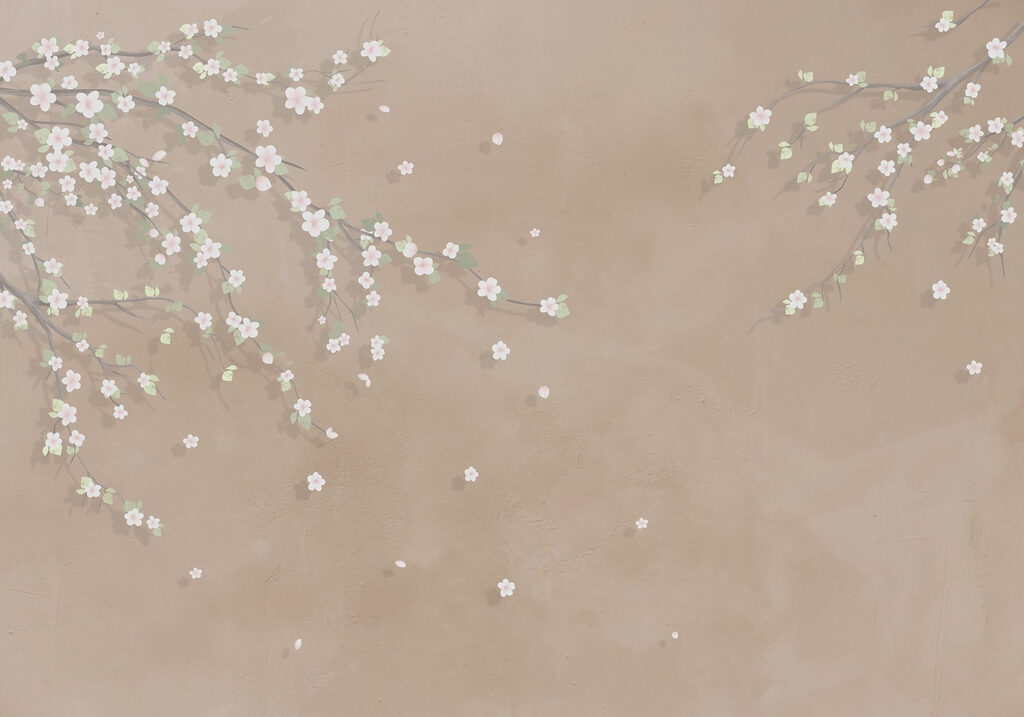 Rami bianchi in fiore — design completo