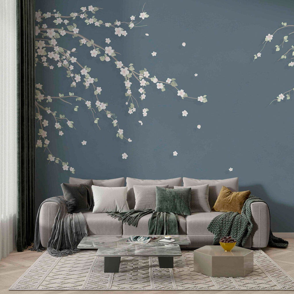 Rami bianchi in fiore in un ambiente