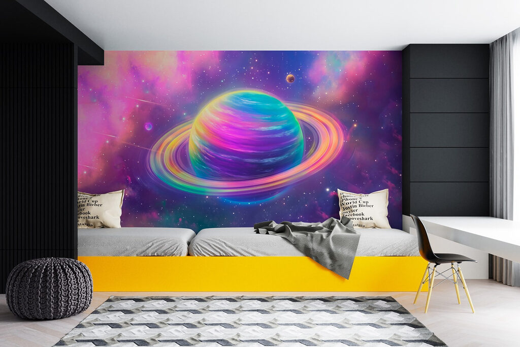Pianeta arcobaleno con anelli — ambiente 2