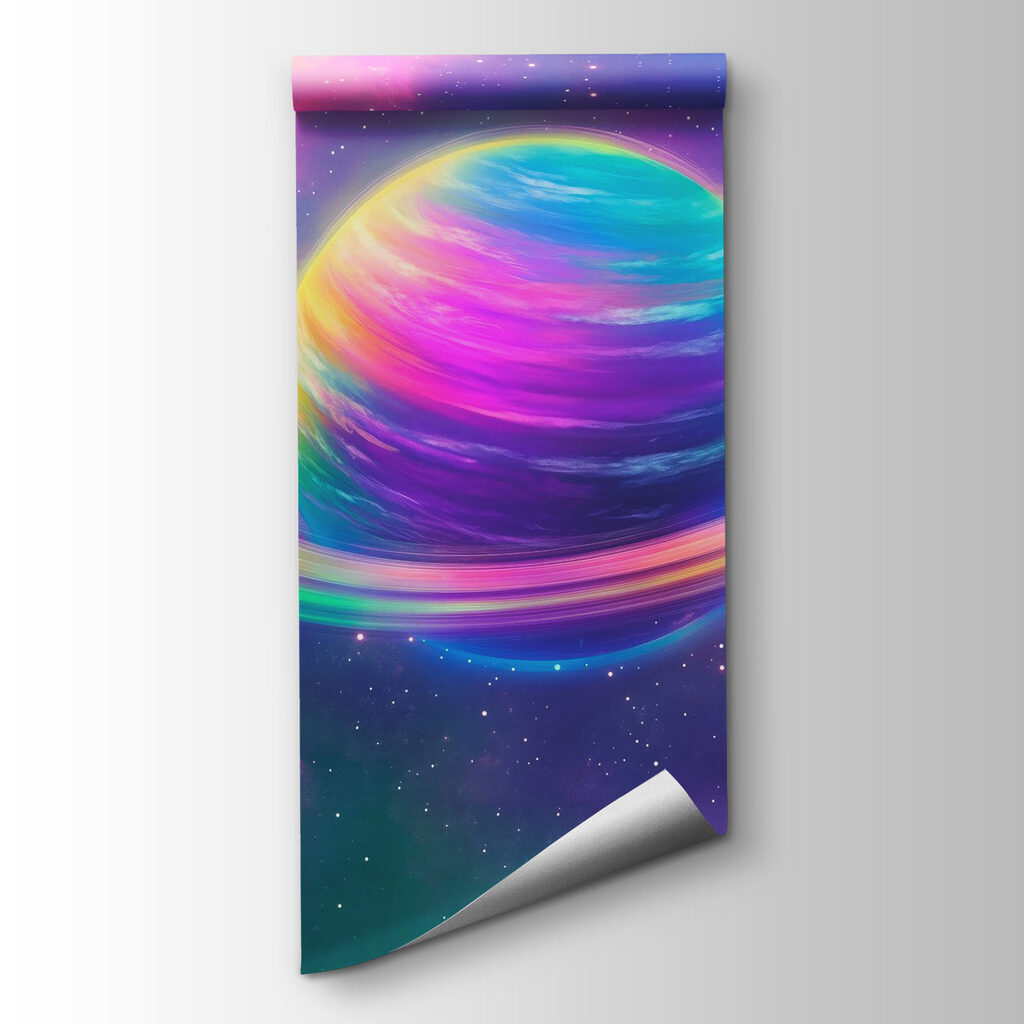 Pianeta arcobaleno con anelli — vista del prodotto