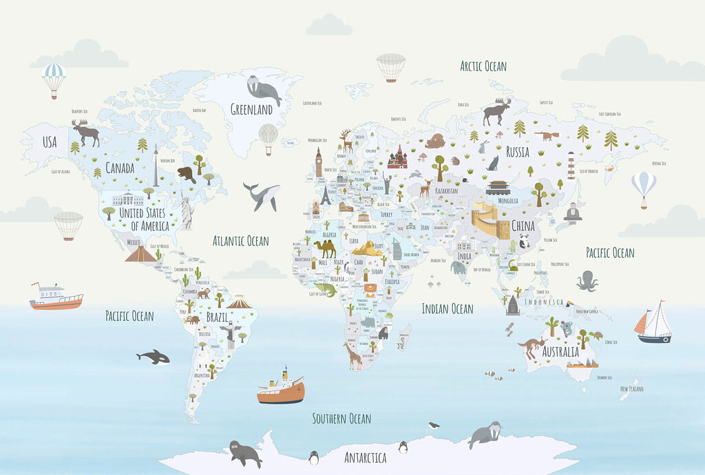 Mappa con mare calmo — design completo