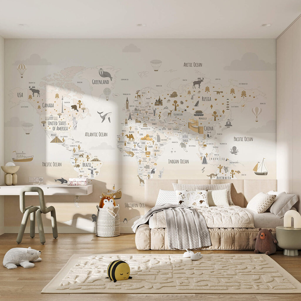 Mappa con mare calmo in un ambiente