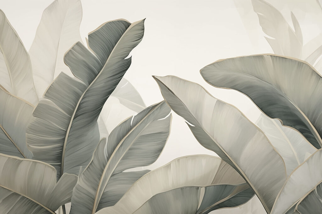 Foglie grandi verde oliva — design completo