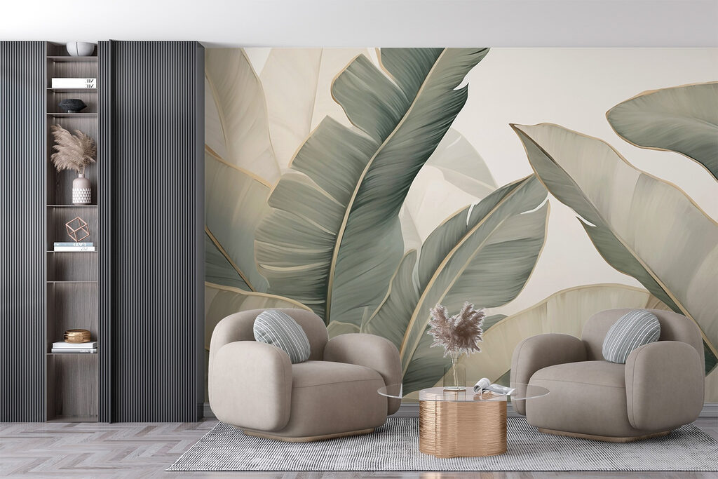 Foglie grandi verde oliva — ambiente 3