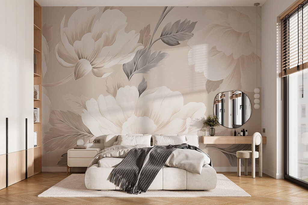 Peonie bianche su sabbia — ambiente 1