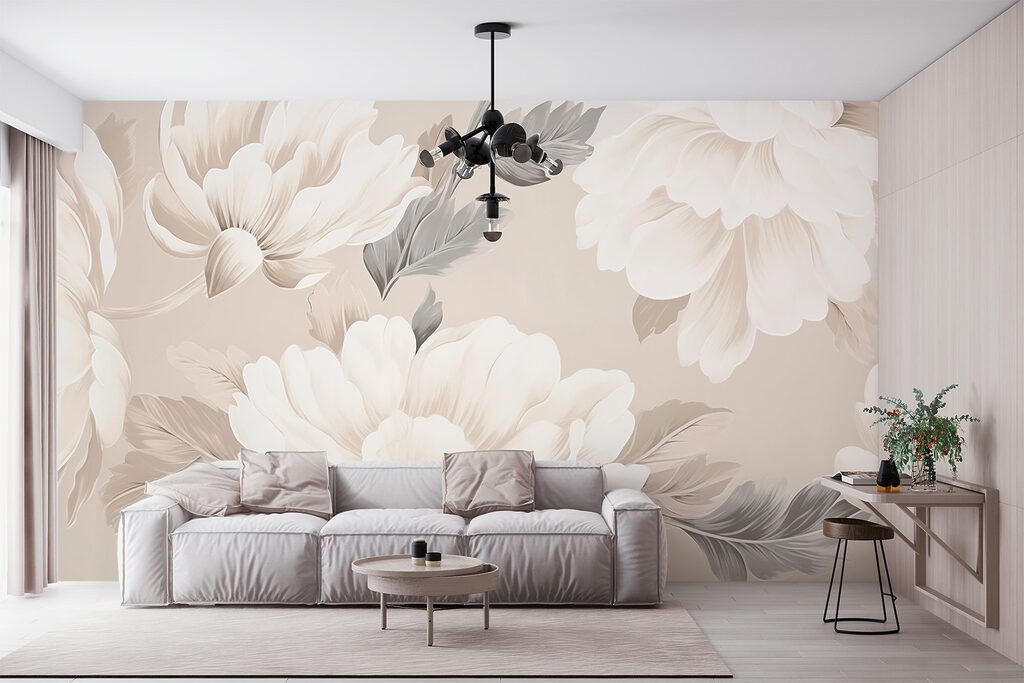 Peonie bianche su sabbia — ambiente 2