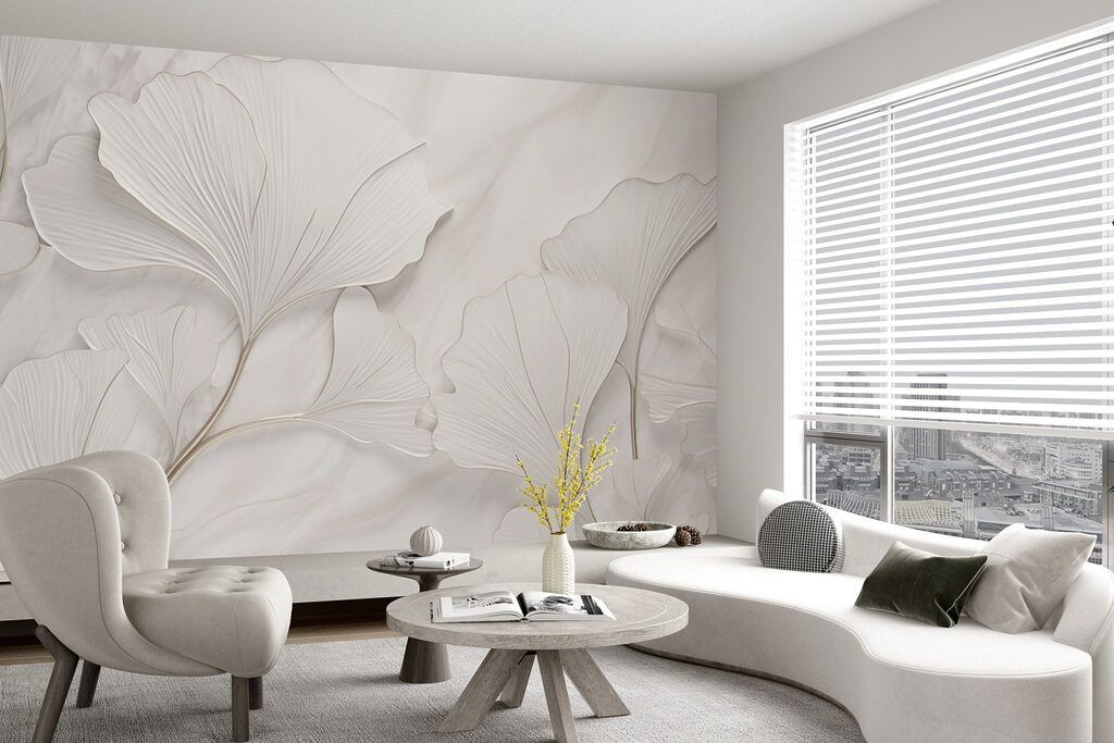Ginkgo bianchi in rilievo — ambiente 2