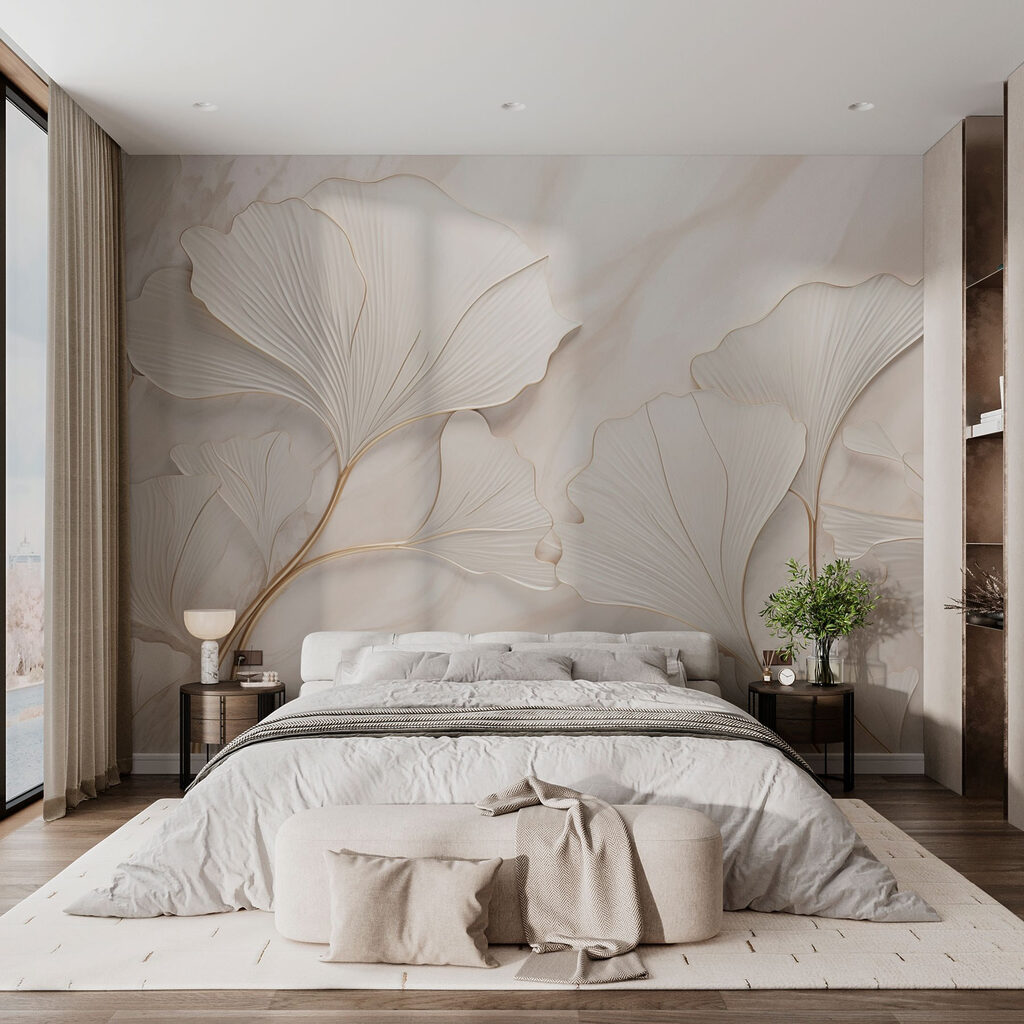 Ginkgo bianchi in rilievo — ambiente 3