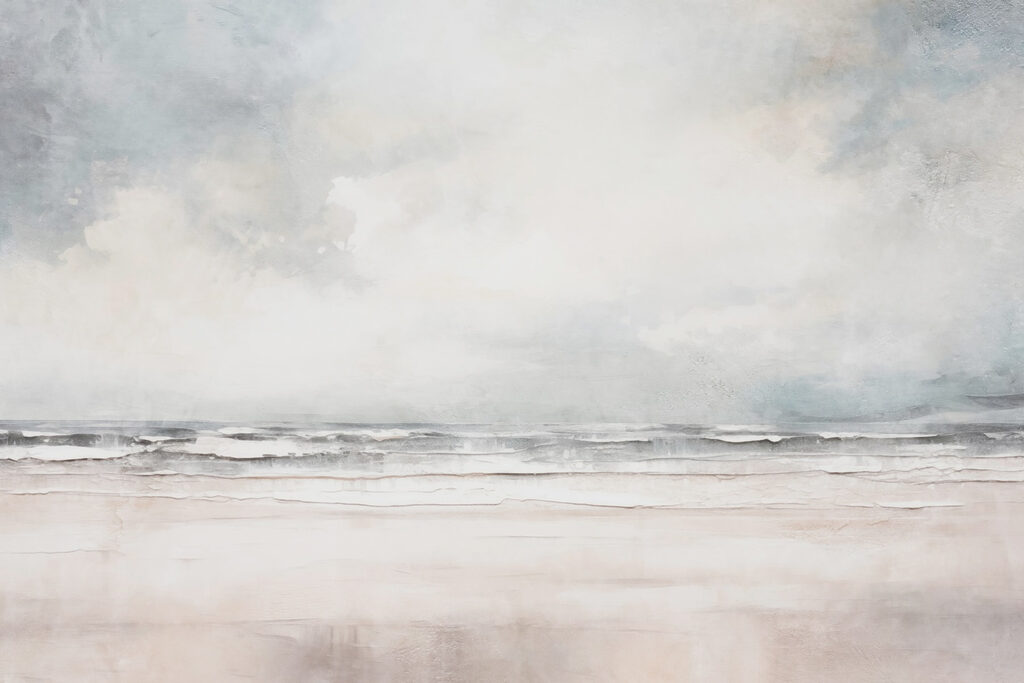 Mare sotto cielo grigio — design completo