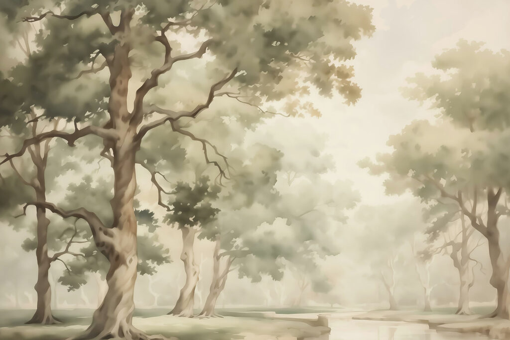 Alberi lungo il prato — design completo