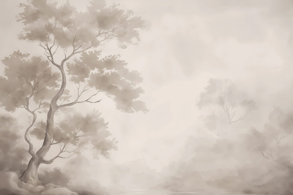Albero alto nella bruma — design completo