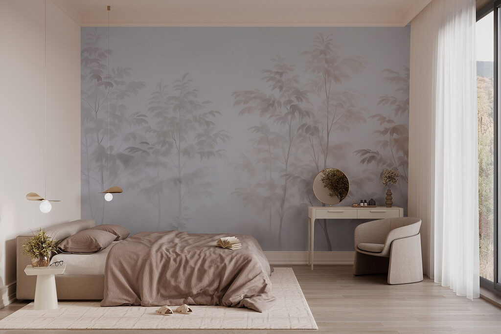 Alberi alti in foschia — ambiente 1