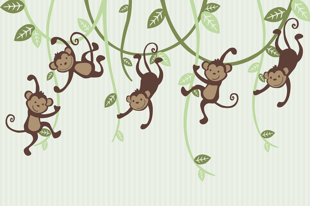 Scimmiette sulle liane — design completo