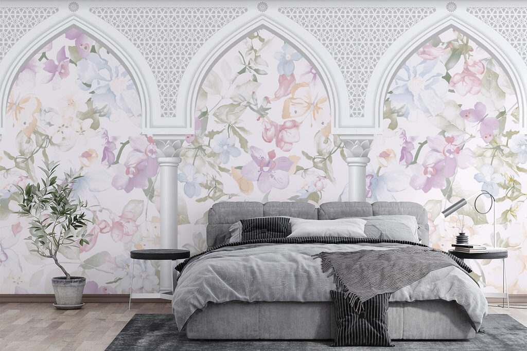 Fiori dietro tre archi — ambiente 1