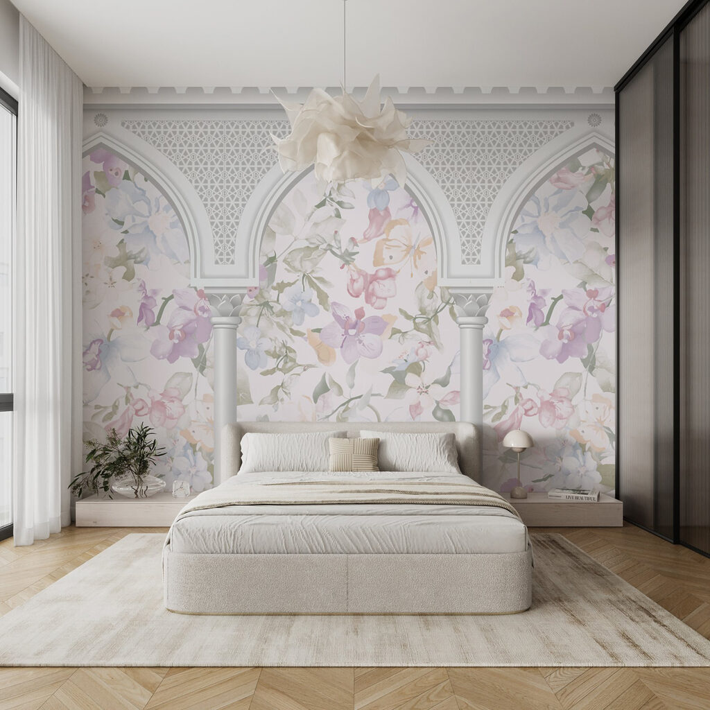 Fiori dietro tre archi — ambiente 2