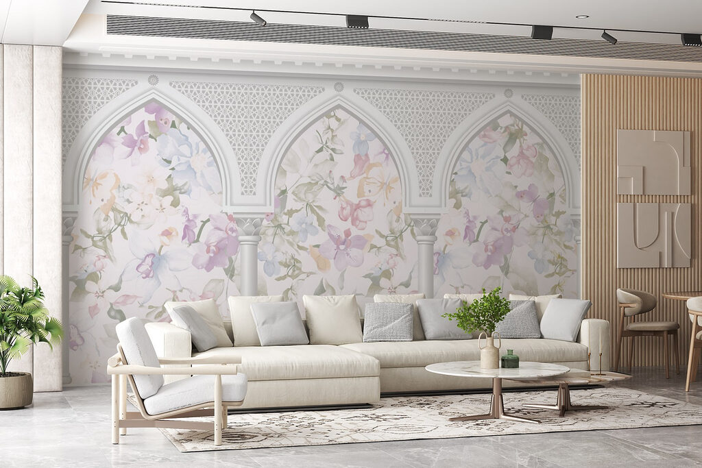 Fiori dietro tre archi — ambiente 3
