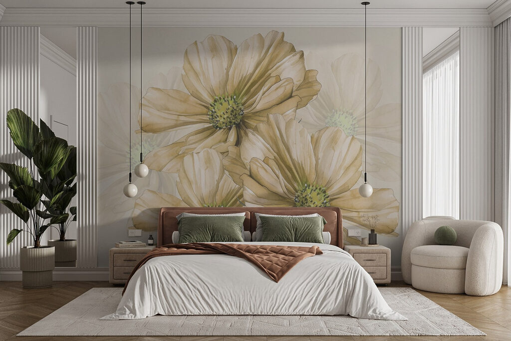 Fiori dal cuore giallo in un ambiente