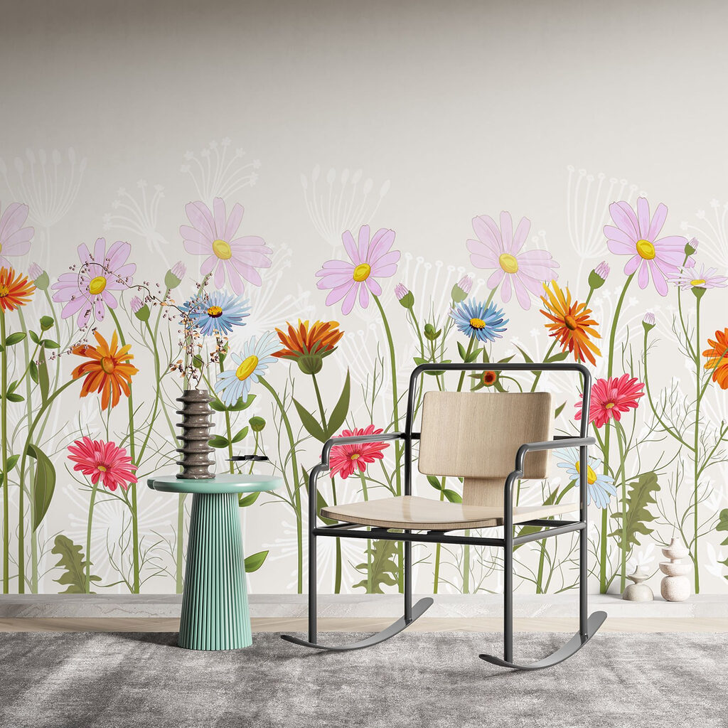Fiori colorati in fila — ambiente 1