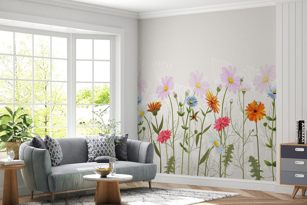 Fiori colorati in fila — ambiente 2