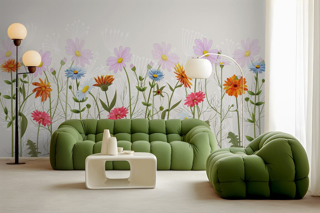 Fiori colorati in fila — ambiente 3