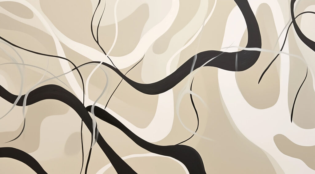 Nastri neri su sabbia — design completo