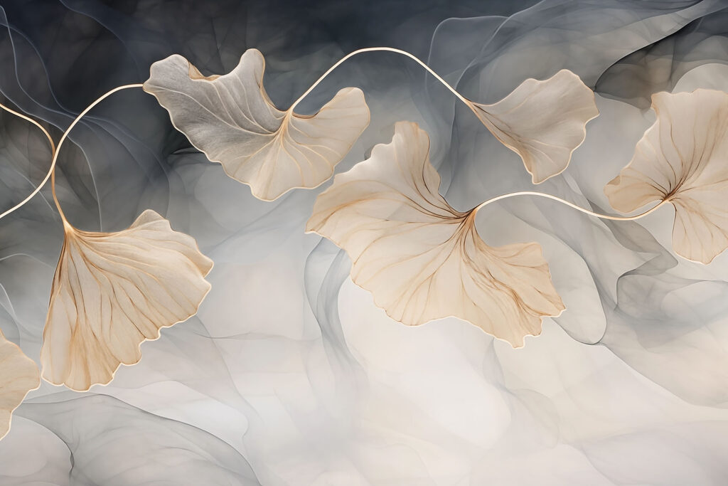 Ginkgo su veli grigi — design completo