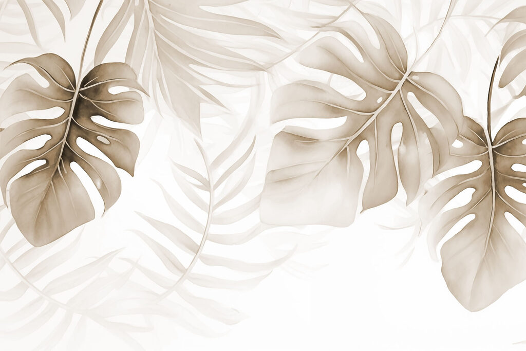 Foglie tropicali in luce — design completo