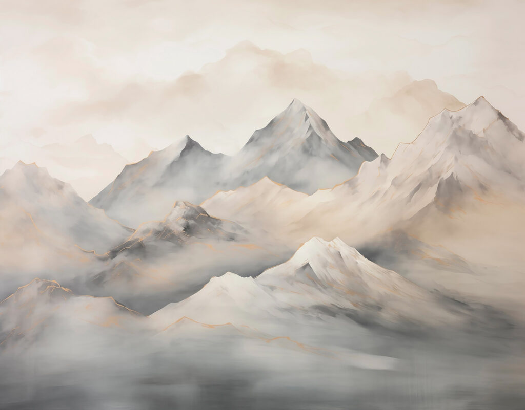 Monti nella nebbia — design completo