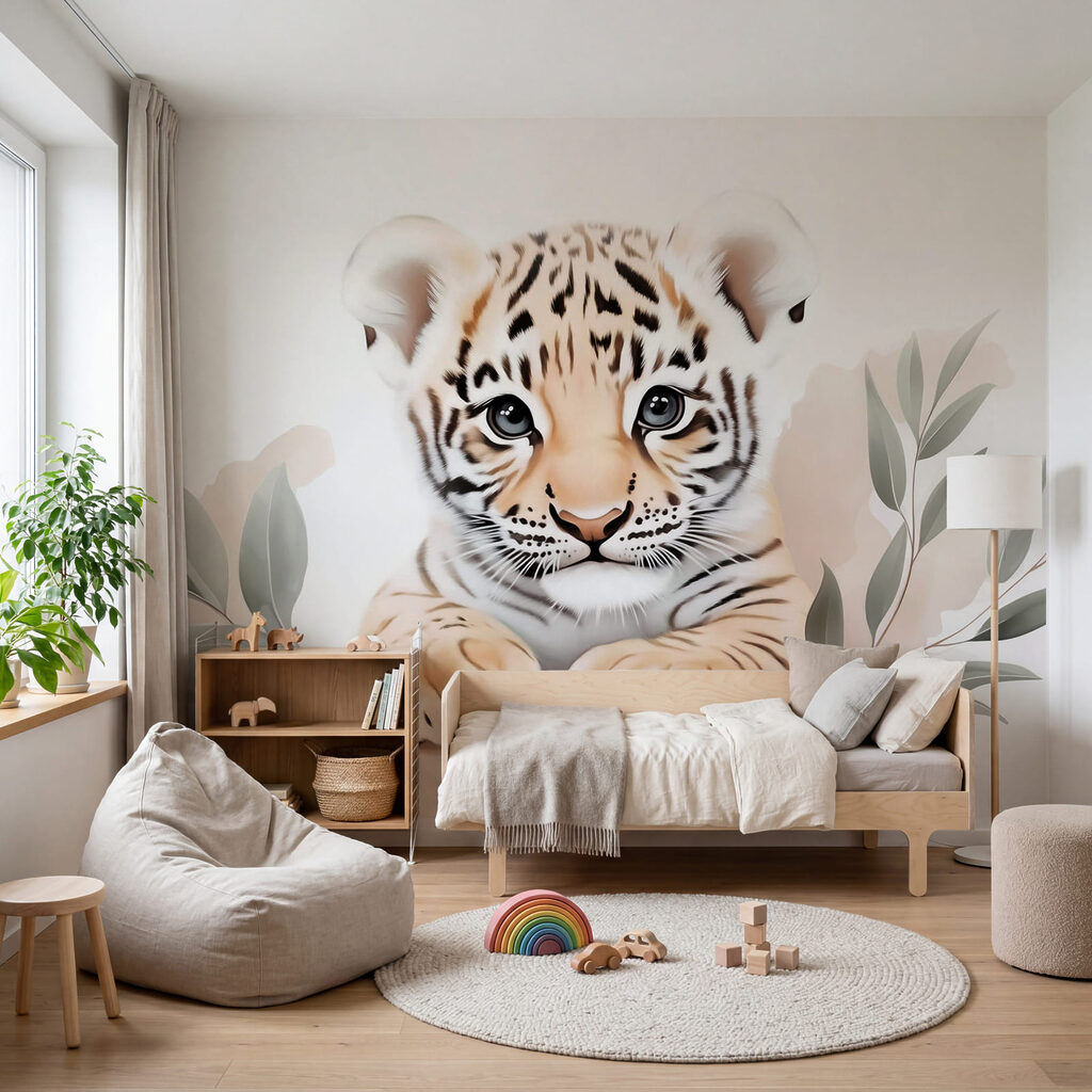 Cucciolo di tigre in un ambiente