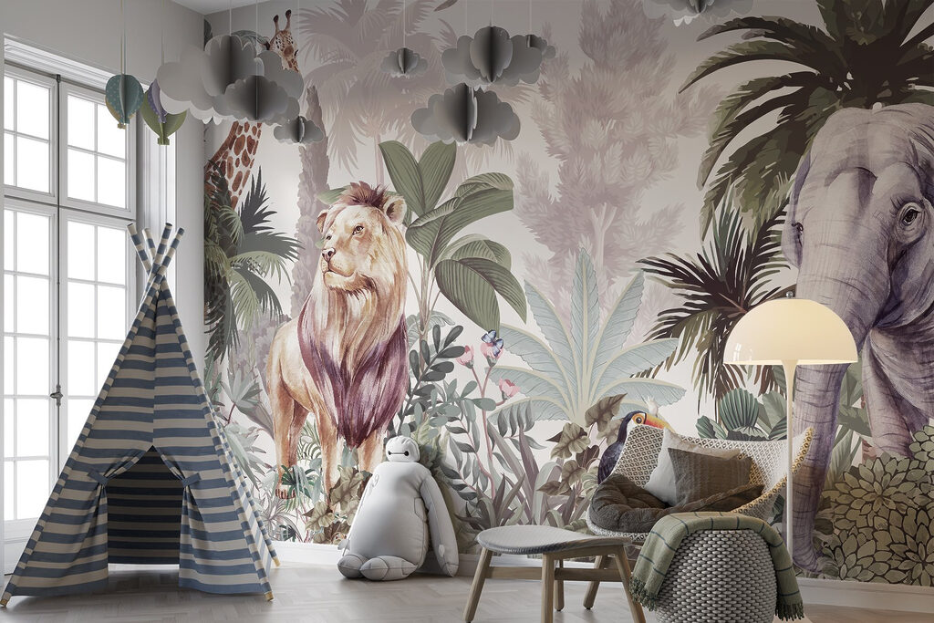 Leone, elefante e giraffa — ambiente 1