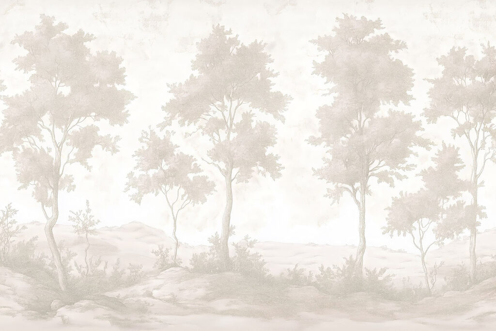 Alberi chiari su roccia — design completo