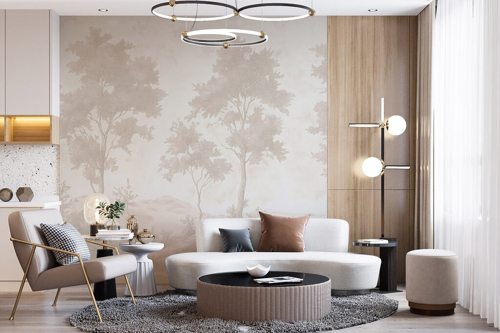Alberi chiari su roccia — ambiente 3