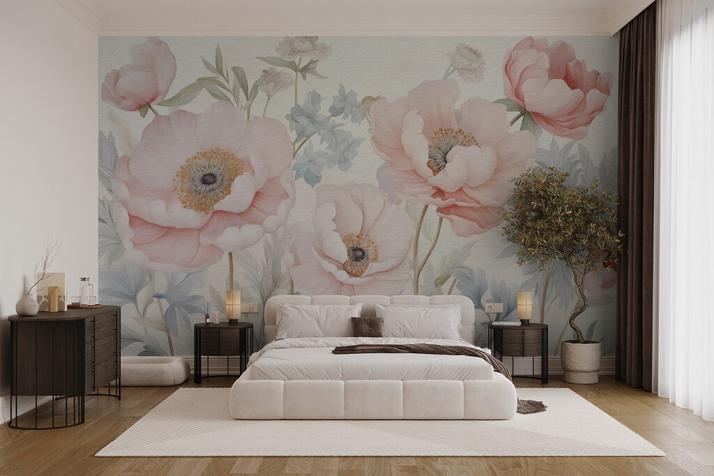 Fiori tra foglie grigie — ambiente 1
