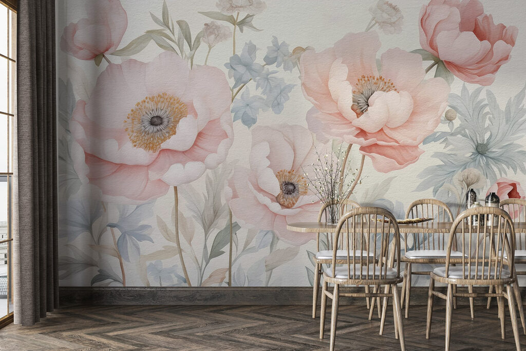 Fiori tra foglie grigie — ambiente 3