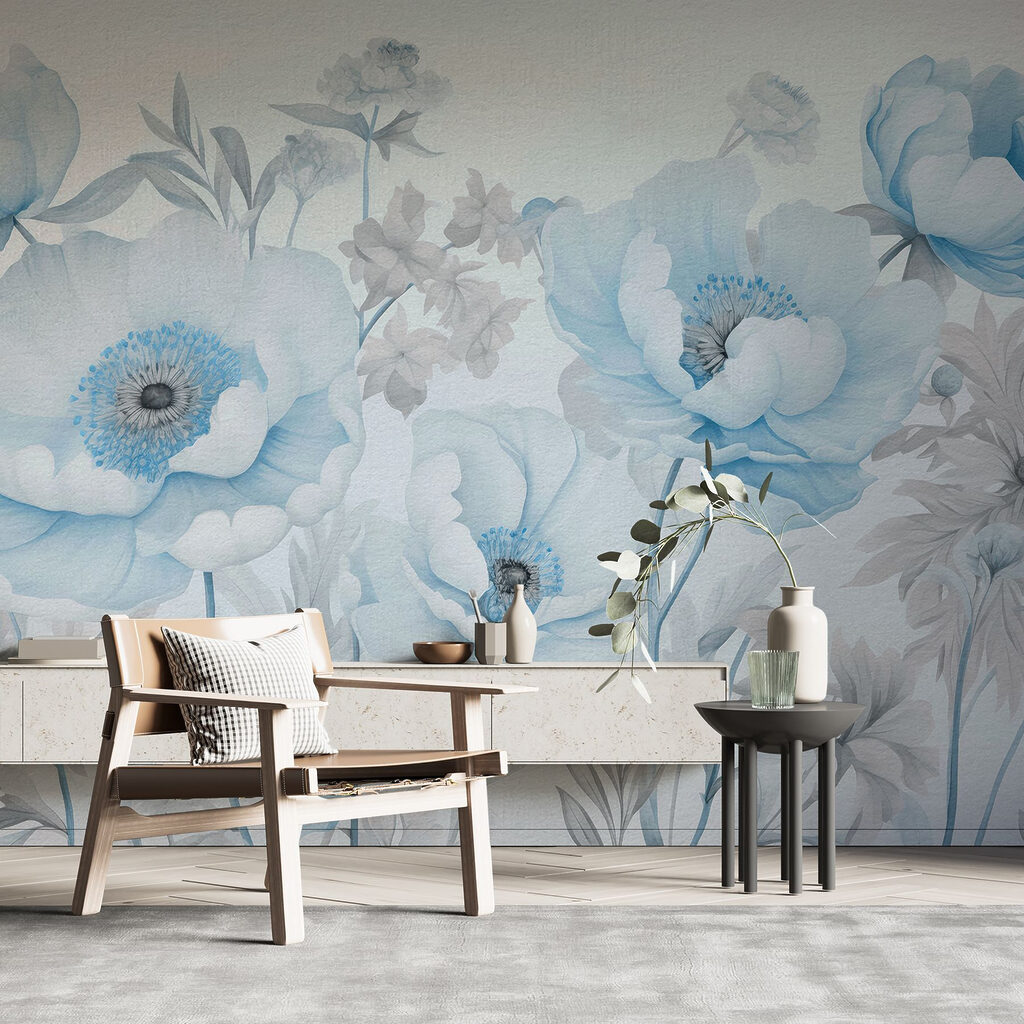 Fiori tra foglie grigie — ambiente 1