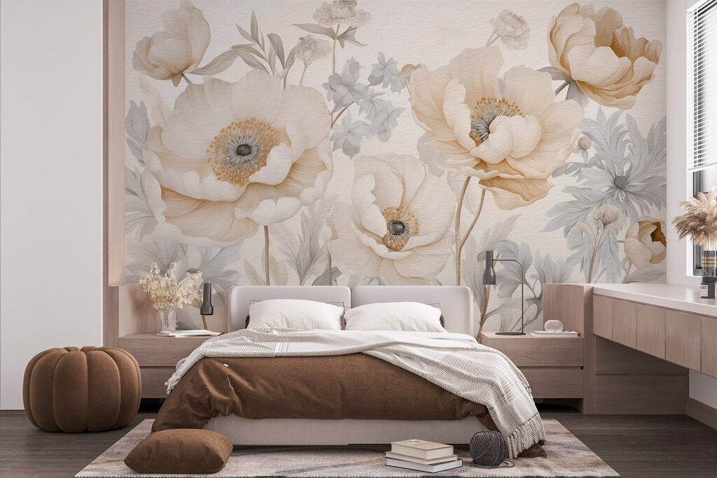 Fiori tra foglie grigie — ambiente 2