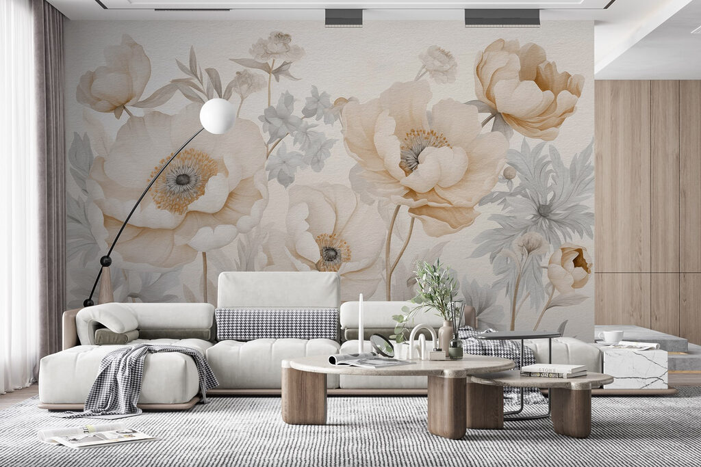 Fiori tra foglie grigie — ambiente 3