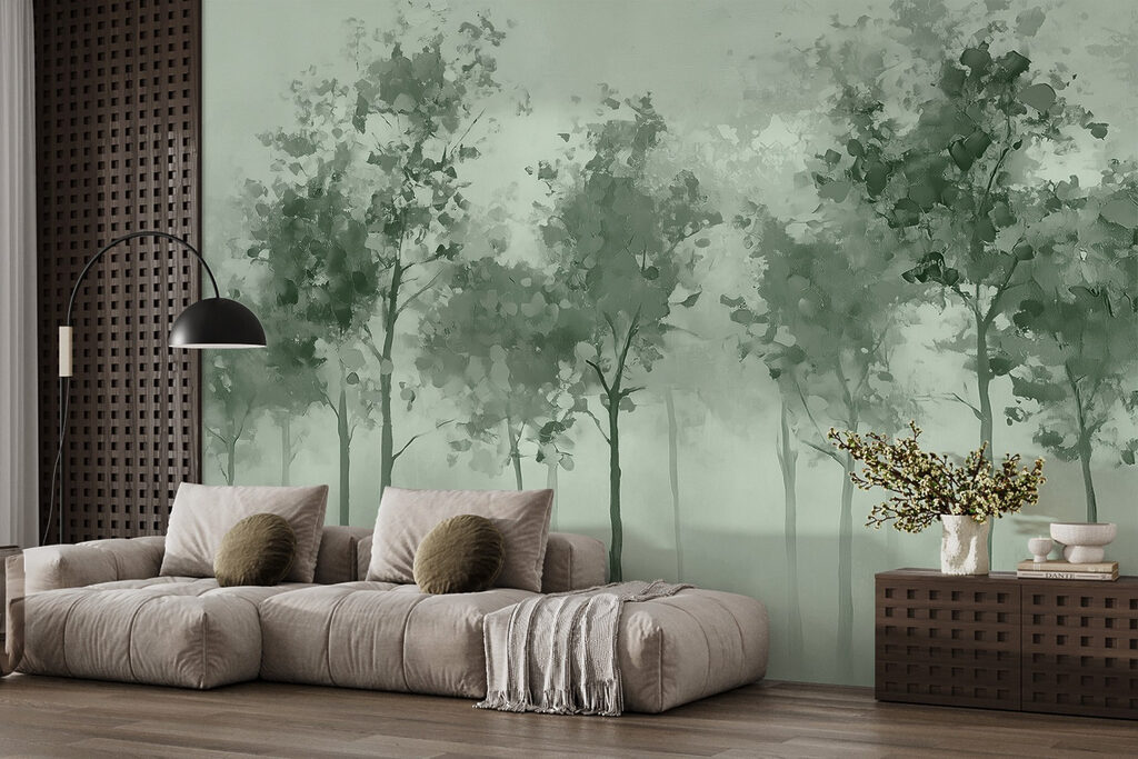 Fila di alberi snelli — ambiente 3