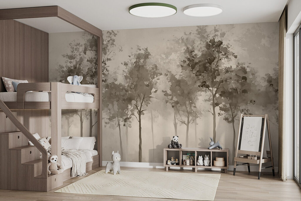 Fila di alberi snelli — ambiente 3