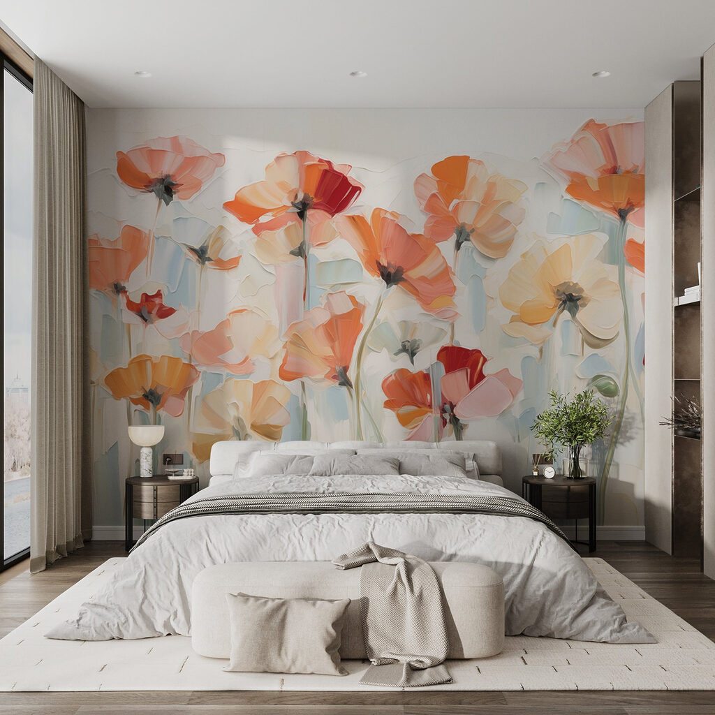 Pennellate arancio e rosa — ambiente 1