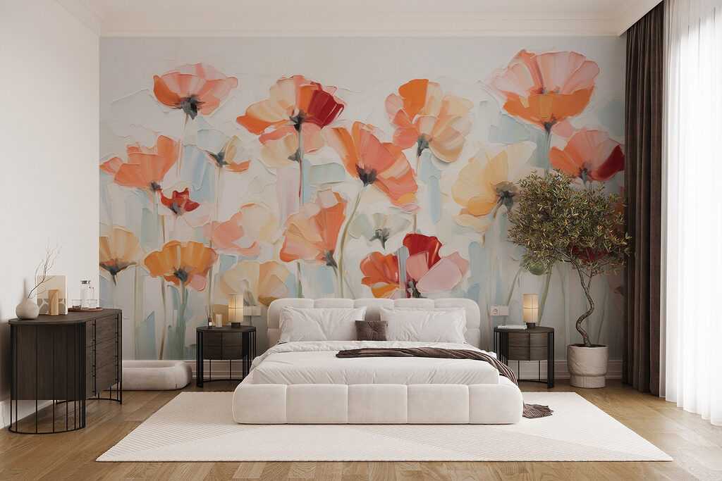 Pennellate arancio e rosa — ambiente 2