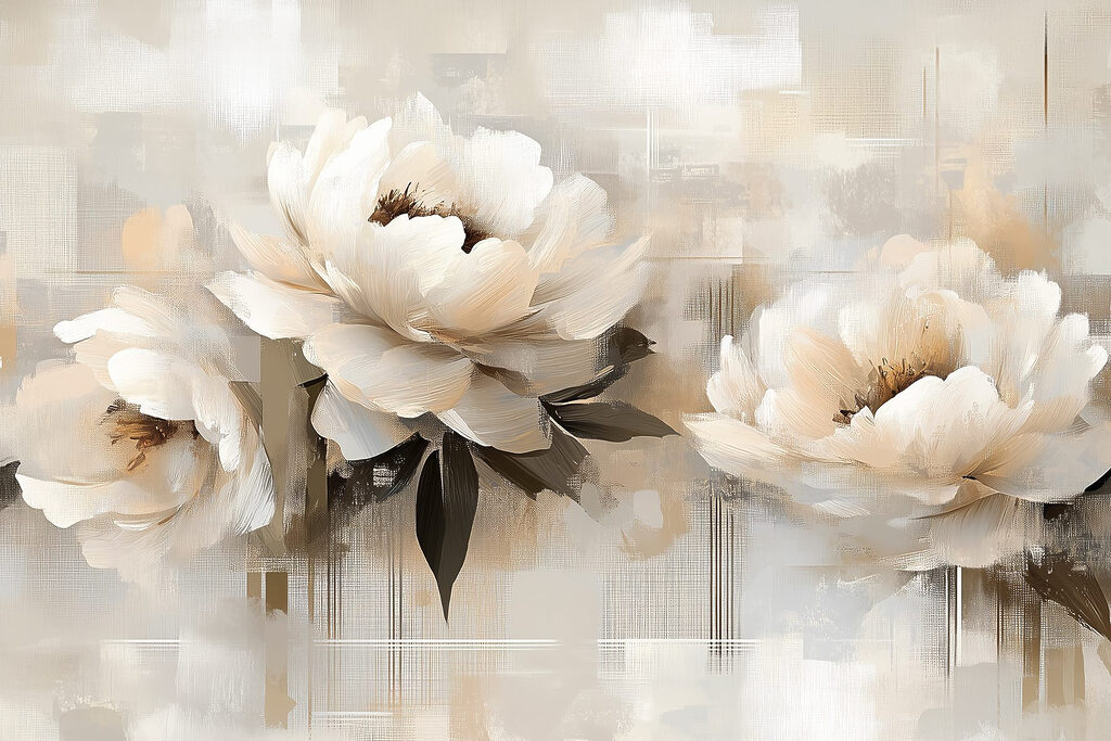 Peonie su fondo dipinto — design completo